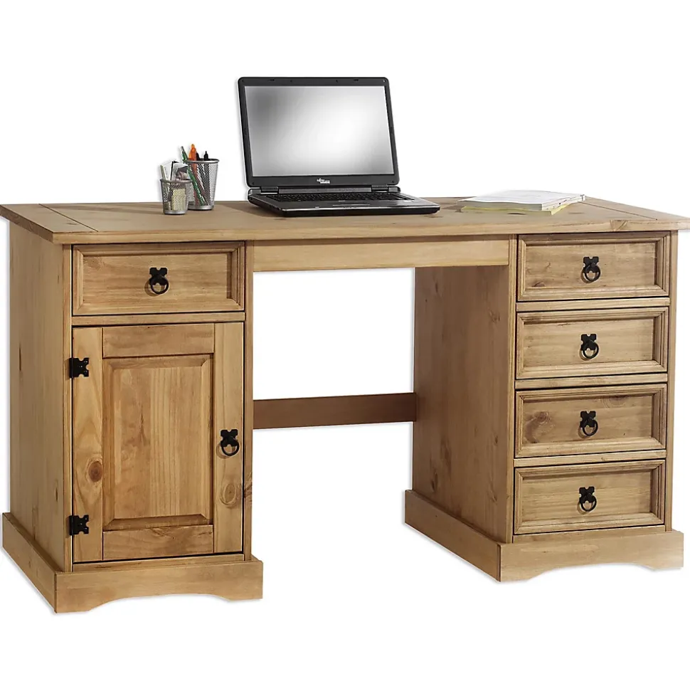 Bureau en pin TEQUILA style mexicain, finition cirée
