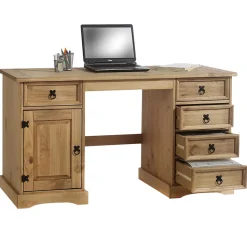 Bureau en pin TEQUILA style mexicain, finition cirée