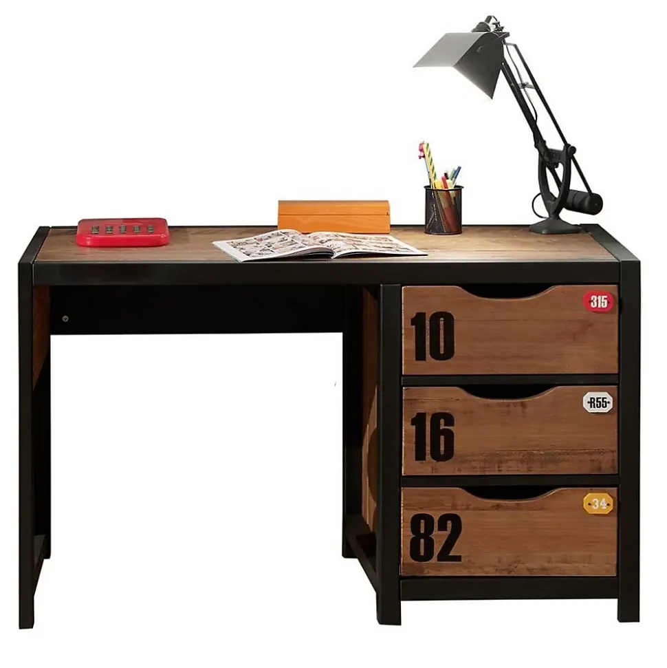 Bureau Enfant "Alex" 130cm Marron & Noir