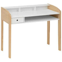 Bureau enfant primaire L100cm blanc en bois - Atmosphera