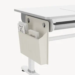 Bureau enfant réglable en hauteur Kuosa 120 x 60 cm gris blanc en.casa