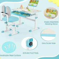 Bureau Enfants Charge 80KG Table Réglable en Hauteur