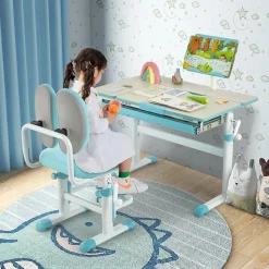 Bureau Enfants Charge 80KG Table Réglable en Hauteur