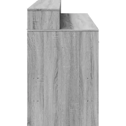 Bureau et lumières LED sonoma gris 140x55x91 cm bois ingénierie vidaXL
