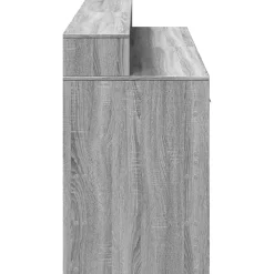 Bureau et lumières LED sonoma gris 160x55x91 cm bois ingénierie vidaXL