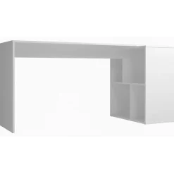 Bureau et Rayonnage Blanc 4 Niches OFFICE - L 160 x l 67.5 x H 78 cm