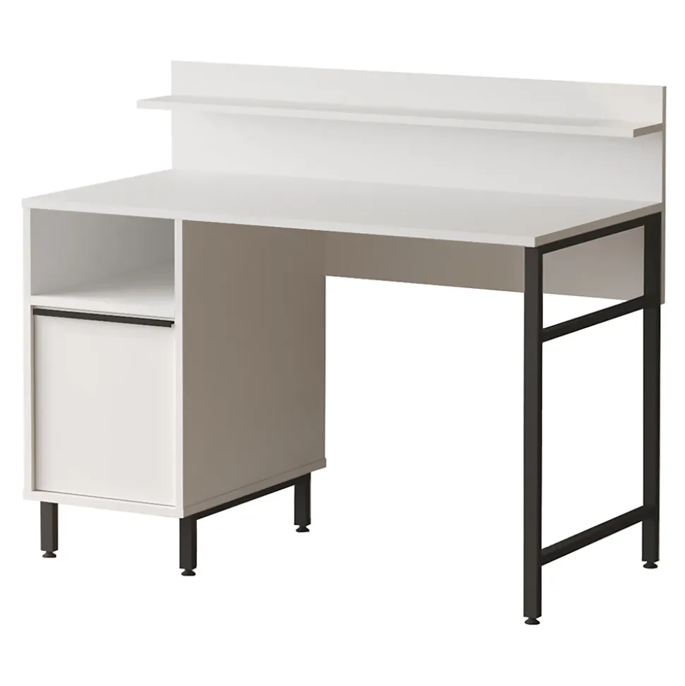 Bureau Fajaarire 120 x 60 x 100 cm blanc noir en.casa