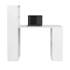Bureau FLOW avec colonne étagère Blanc mat Design compact et moderne