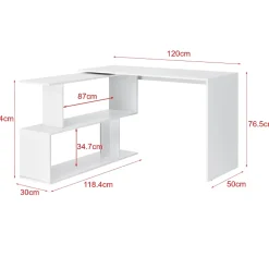Bureau Gigogne Arendal 77 x 120 x 50 cm Blanc en.casa