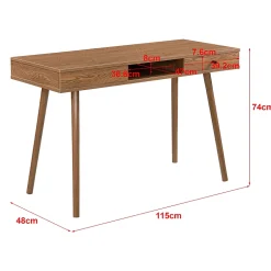 Bureau Habo 74 x 115 x 48 cm Effet Bois Foncé en.casa