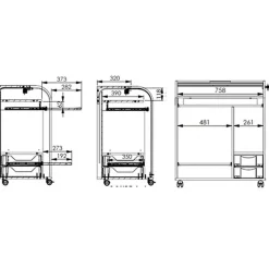 Bureau Informatique Blanc à Roulettes 5 Niches L 79.2 H 93.8 P 53.2 cm - Zonk Pow 400 - L 79.2 x l 53.2 x H 93.8 cm