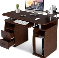 Bureau Informatique Bureau angle avec Tablette Imprimante