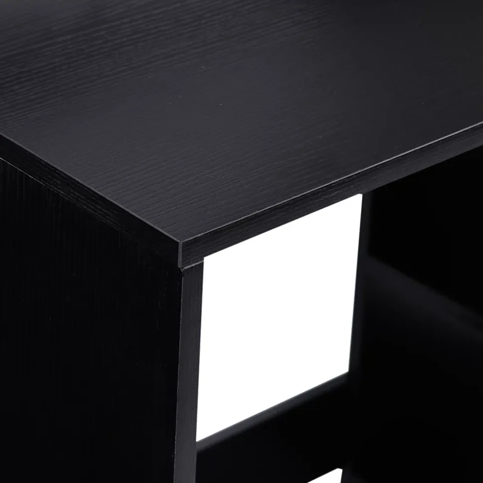 Bureau informatique multimédia design multi-rangement dim. 137 x 55 x 92 cm noir