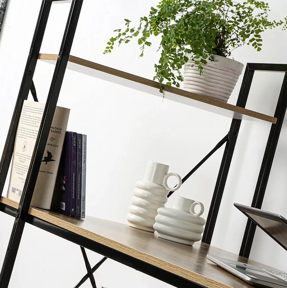 Bureau L120cm avec 4 étagères style industriel