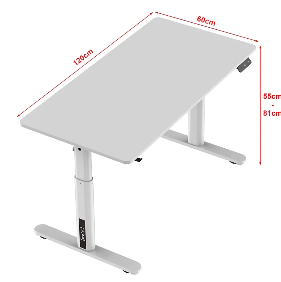 Bureau électrique à hauteur réglable pour enfants Ringe 120 x 60 cm blanc pro.tec