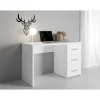 Bureau LUNIS blanc 3 grands tiroirs Design minimaliste et rangement généreux