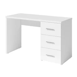 Bureau LUNIS blanc 3 grands tiroirs Design minimaliste et rangement généreux