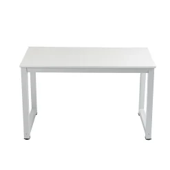 Bureau Moderne - Pieds Métal, Plateau Blanc