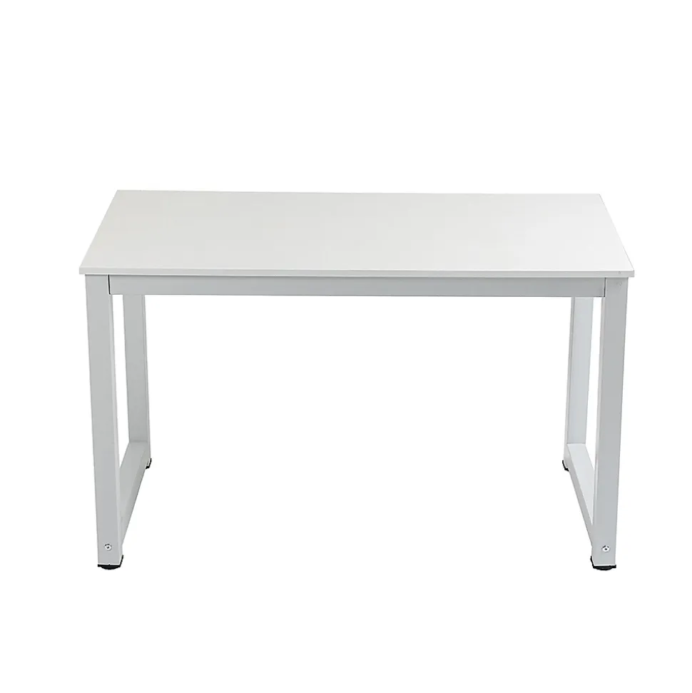 Bureau Moderne - Pieds Métal, Plateau Blanc