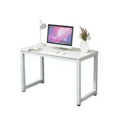 Bureau Moderne - Pieds Métal, Plateau Blanc