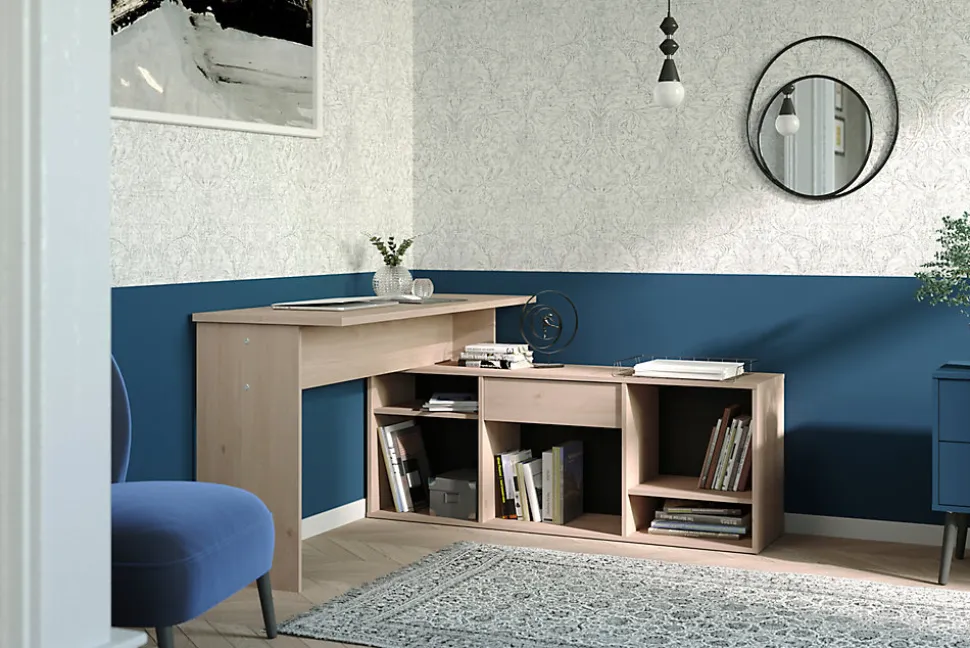 Bureau modulable effet chêne clair 5 configurations, Works
