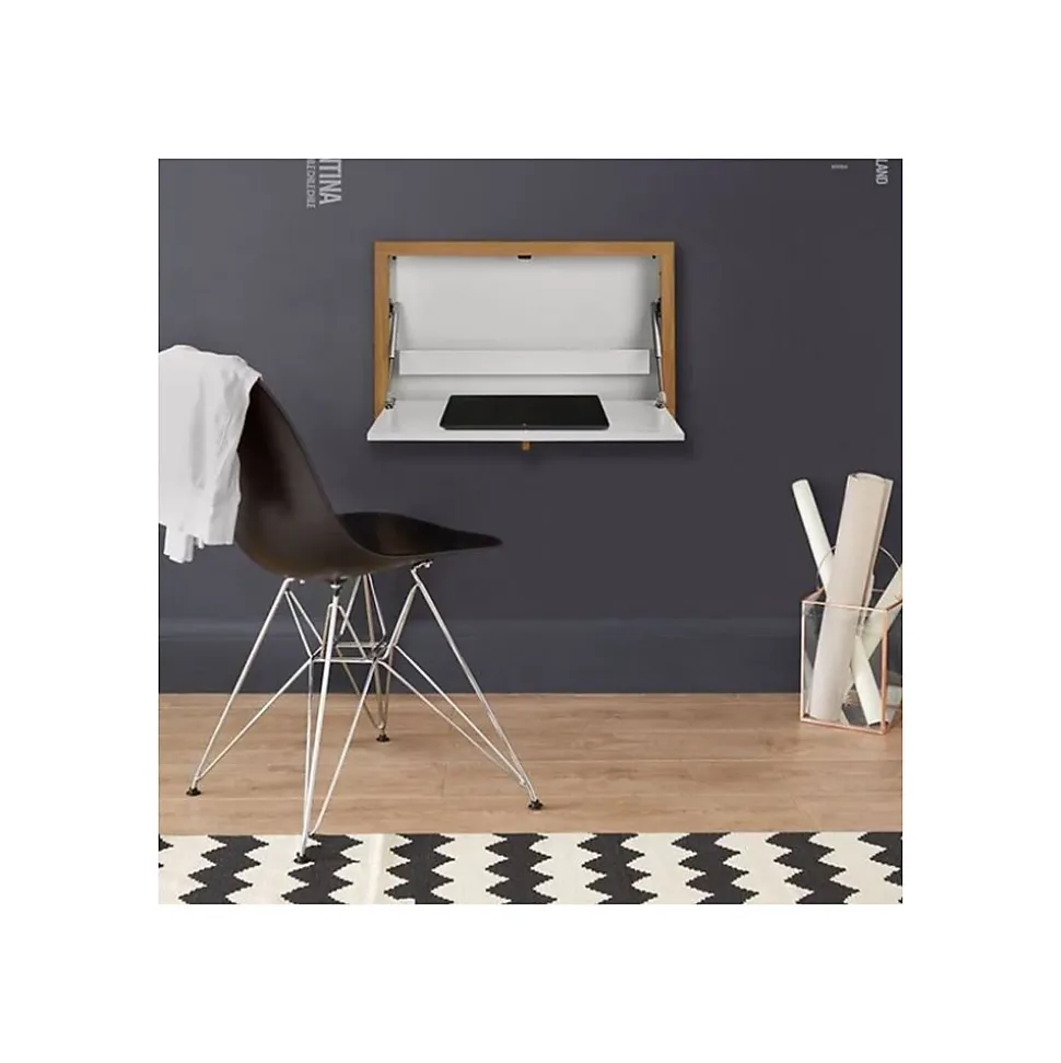 Bureau Mural Design "Brenta" 74cm Blanc