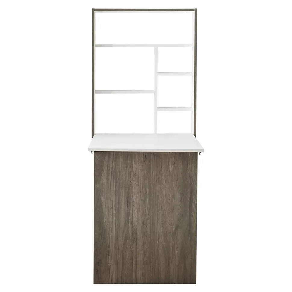 Bureau mural pliant Greve 72 x 77 x 59 cm blanc effet bois en.casa