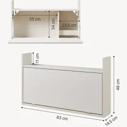 Bureau mural rabattable Rautalampi 48 x 83 x 48 cm beige en.casa