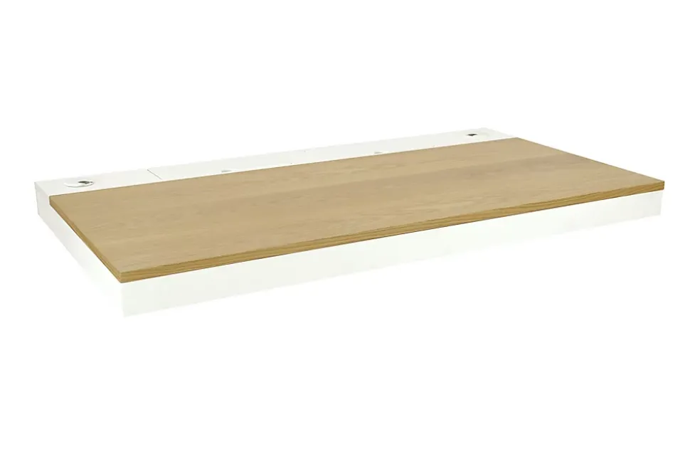 Bureau mural scandinave en métal blanc et bois l. 65 cm Homesight Hang