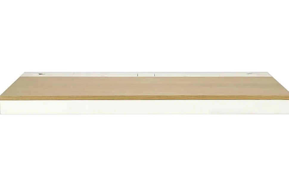 Bureau mural scandinave en métal blanc et bois l. 65 cm Homesight Hang