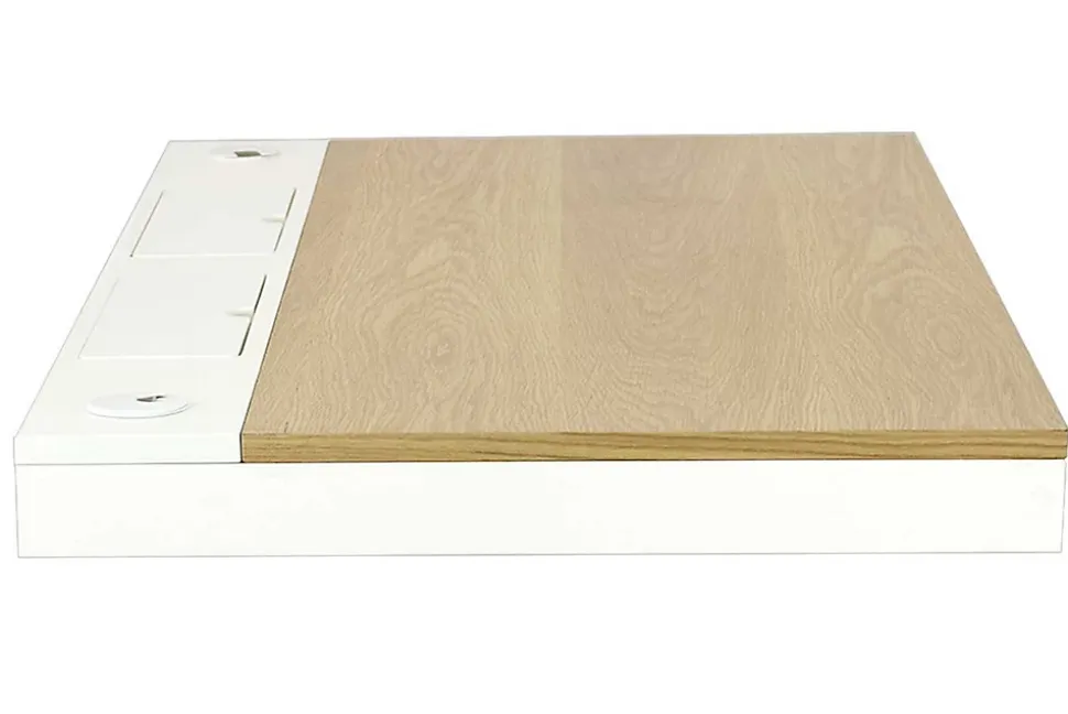 Bureau mural scandinave en métal blanc et bois l. 65 cm Homesight Hang