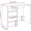 Bureau noir 102x50x75 cm bois d'ingénierie vidaXL