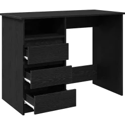 Bureau noir 102x50x75 cm bois d'ingénierie vidaXL
