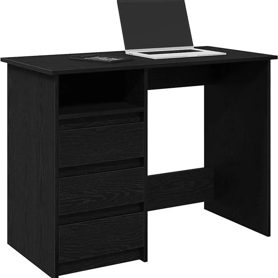Bureau noir 102x50x75 cm bois d'ingénierie vidaXL