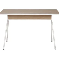 Bureau Pieds Métal Arc Chêne et Blanc L 120 H 75 P 60 cm - L 120 x l 60 x H 75 cm
