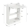Bureau Pliant Bureau Multifonctionnel avec Etagères de Rangement, FWT92-W, SoBuy
