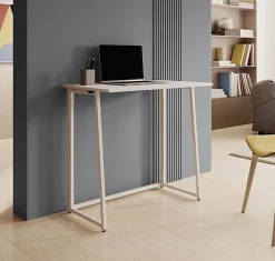 Bureau pliant Gala - Blanc mat, métal laqué - 80,5x42x75,5 cm