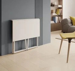 Bureau pliant Gala - Blanc mat, métal laqué - 80,5x42x75,5 cm