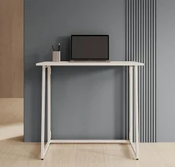 Bureau pliant Gala - Blanc mat, métal laqué - 80,5x42x75,5 cm