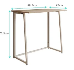 Bureau pliant Gala - Blanc mat, métal laqué - 80,5x42x75,5 cm