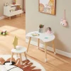 Bureau pour enfant avec chaise Lallega blanc jaune naturel en.casa