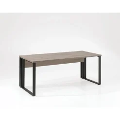 Bureau professionnel 160cm coloris chene brut et noir collection YUKON
