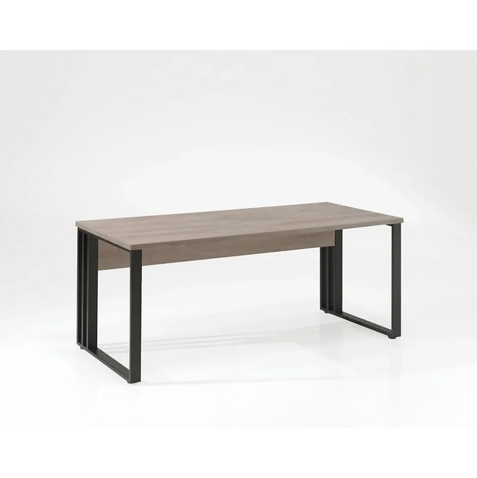 Bureau professionnel 160cm coloris chene brut et noir collection YUKON