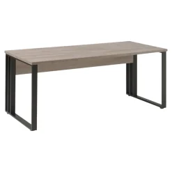Bureau professionnel 160cm coloris chene brut et noir collection YUKON
