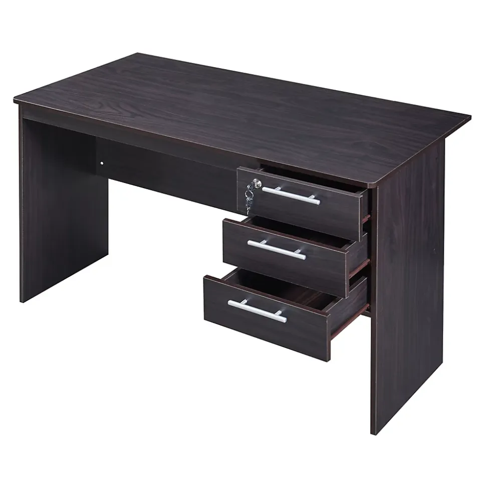 Bureau Ragunda 120 x 59 x 75 cm effet bois foncé en.casa