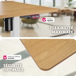 Bureau réglable en hauteur électrique avec système anti-collision
