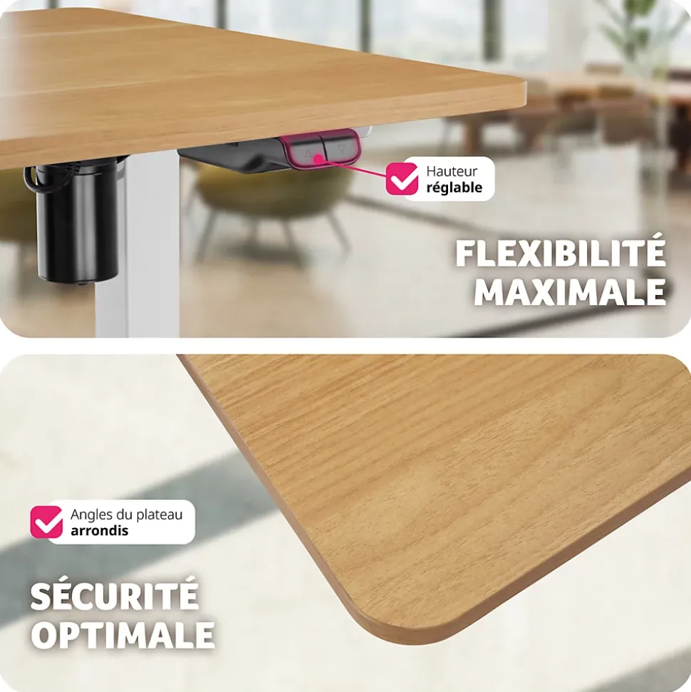 Bureau réglable en hauteur électrique avec système anti-collision