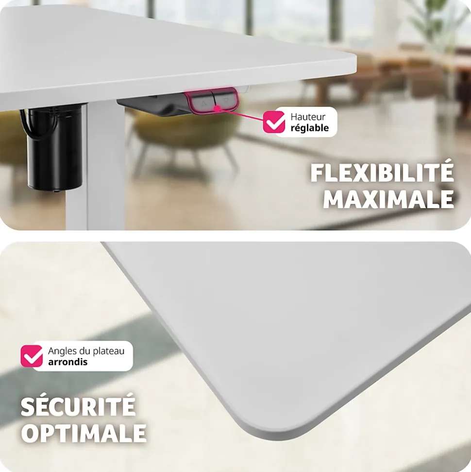 Bureau réglable en hauteur électrique avec système anti-collision