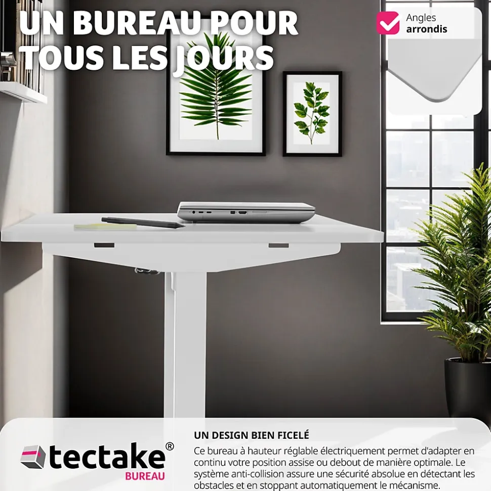 Bureau réglable en hauteur électrique avec système anti-collision