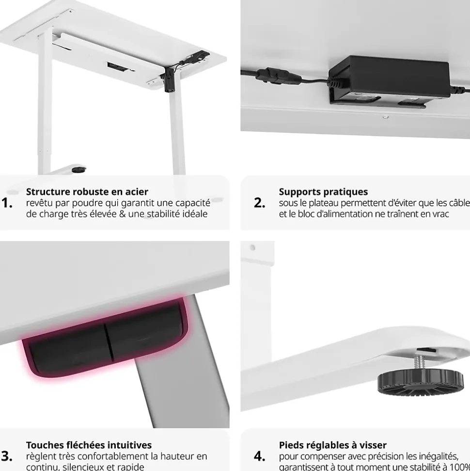 Bureau réglable en hauteur électrique avec système anti-collision